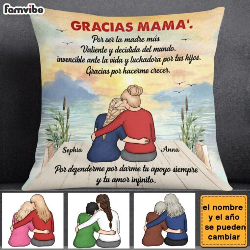 Personalized Mom Gracias Mama Spanish Pillow