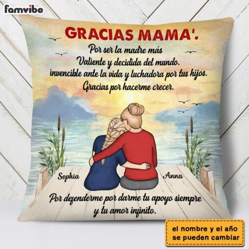 Personalized Mom Gracias Mama Spanish Pillow