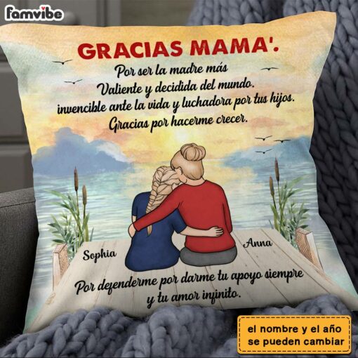 Personalized Mom Gracias Mama Spanish Pillow