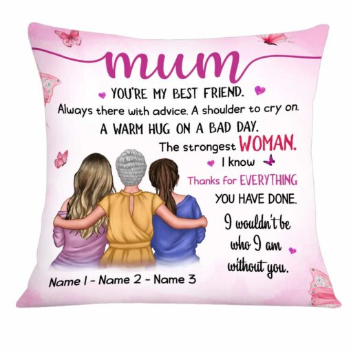 Personalized Mom Grandma A Warm Hug From Children Grandchildren Pillow