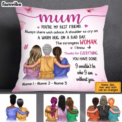 Personalized Mom Grandma A Warm Hug From Children Grandchildren Pillow