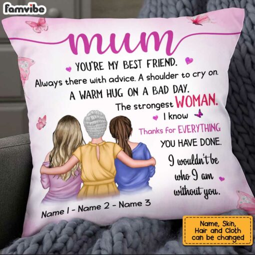 Personalized Mom Grandma A Warm Hug From Children Grandchildren Pillow