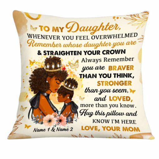 Personalized Mom Grandma BWA Daughter Granddaughter Pillow