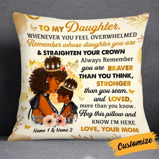 Personalized Mom Grandma BWA Daughter Granddaughter Pillow