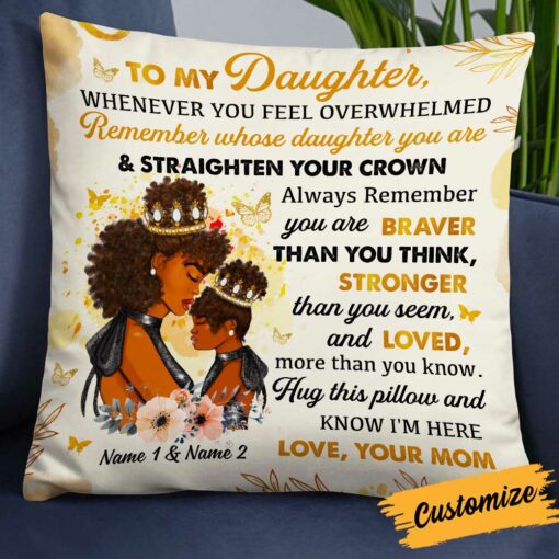 Personalized Mom Grandma BWA Daughter Granddaughter Pillow