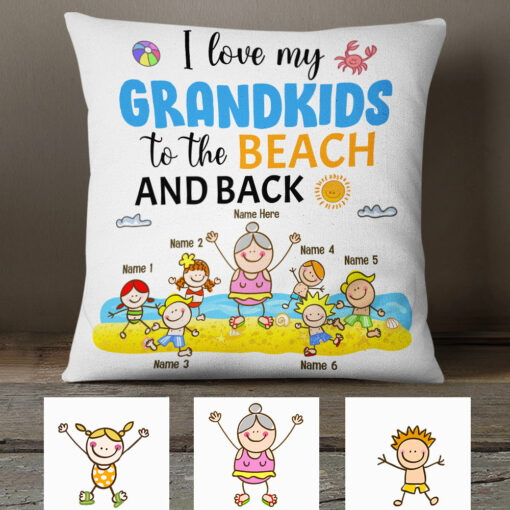 Personalized Mom Grandma Beach Pillow