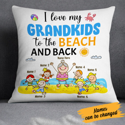 Personalized Mom Grandma Beach Pillow