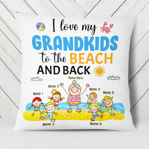 Personalized Mom Grandma Beach Pillow