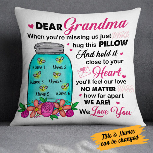 Personalized Mom Grandma Bee Bottle Pillow