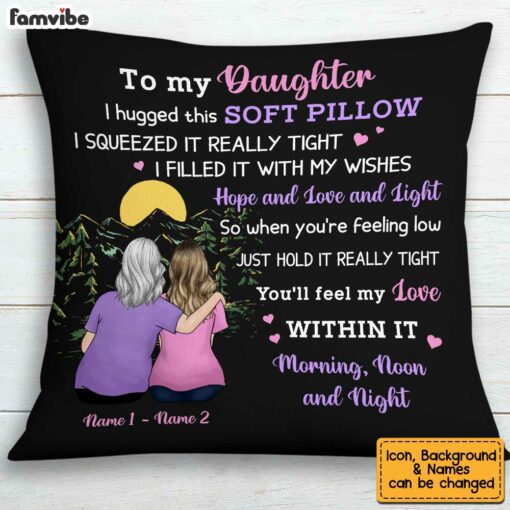 Personalized Mom Grandma Black Pillow