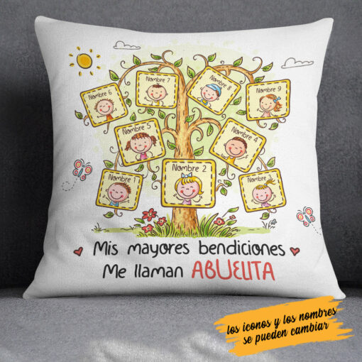 Personalized Mom Grandma Blessed Mam� Abuela Spanish Pillow