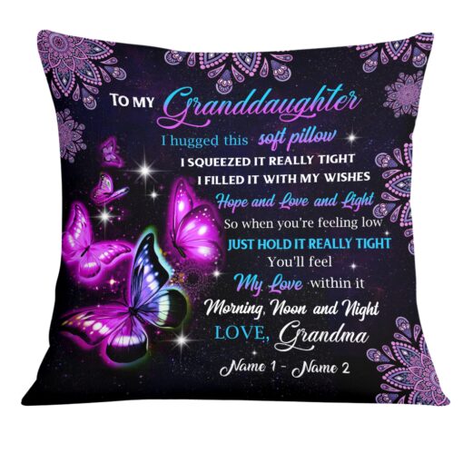 Personalized Mom Grandma Daughter Granddaughter Butterfly Pillow