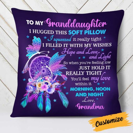 Personalized Mom Grandma Daughter Granddaughter Dreamcatcher Hug This Pillow