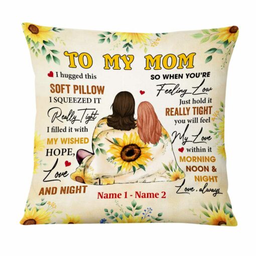 Personalized Mom Grandma Daughter Granddaughter Hug This Pillow