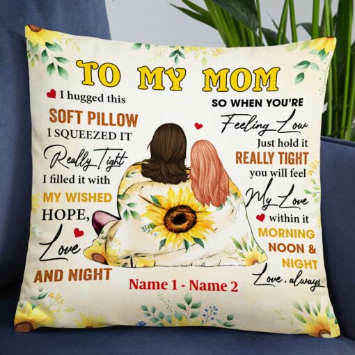 Personalized Mom Grandma Daughter Granddaughter Hug This Pillow