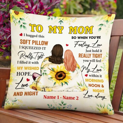 Personalized Mom Grandma Daughter Granddaughter Hug This Pillow