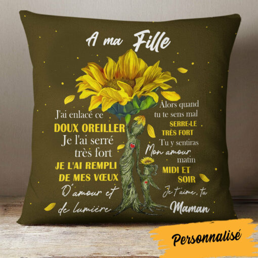 Personalized Mom Grandma French Maman Grand-m�re Tree Pillow