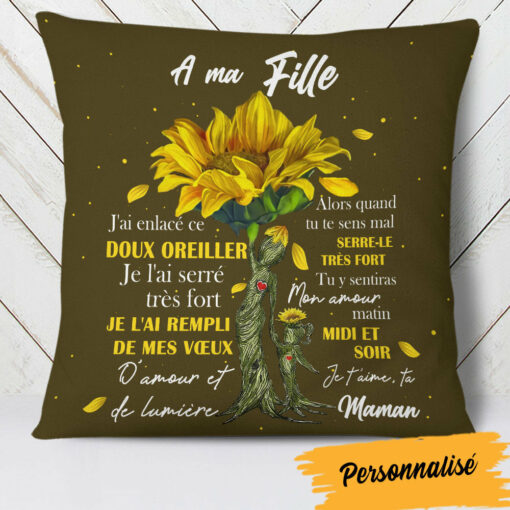 Personalized Mom Grandma French Maman Grand-m�re Tree Pillow