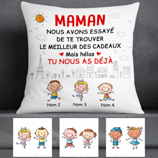 Personalized Mom Grandma French Maman Mamie Pillow