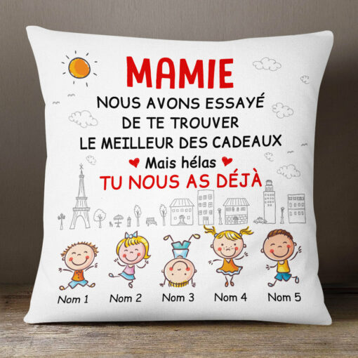 Personalized Mom Grandma French Maman Mamie Pillow