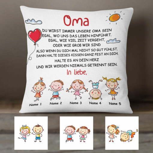 Personalized Mom Grandma German Mama Oma Pillow