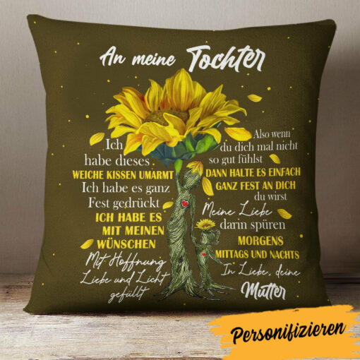 Personalized Mom Grandma German Mama Oma Tree Pillow