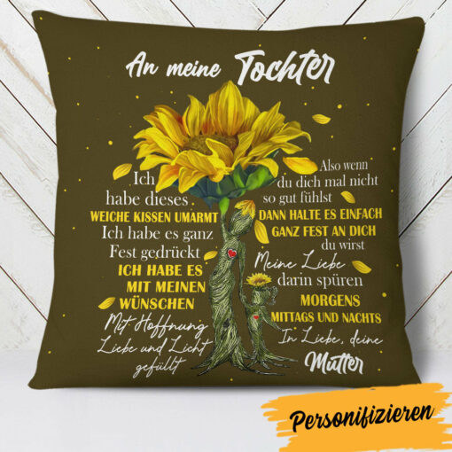 Personalized Mom Grandma German Mama Oma Tree Pillow