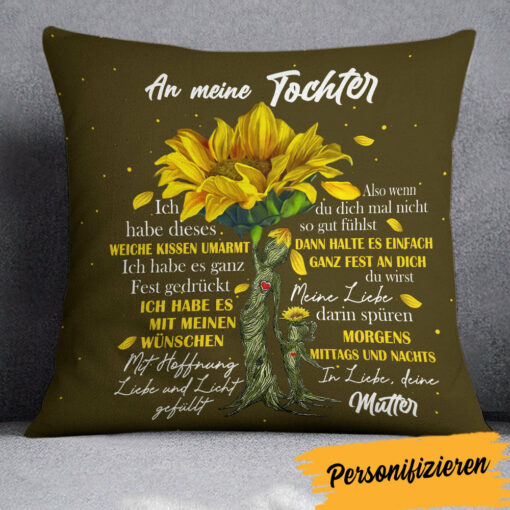 Personalized Mom Grandma German Mama Oma Tree Pillow