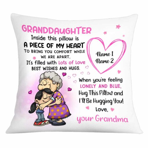 Personalized Mom Grandma Granddaughter Grandson Hug This Pillow