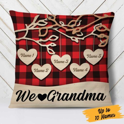 Personalized Mom Grandma Granddaughter Grandson Pillow