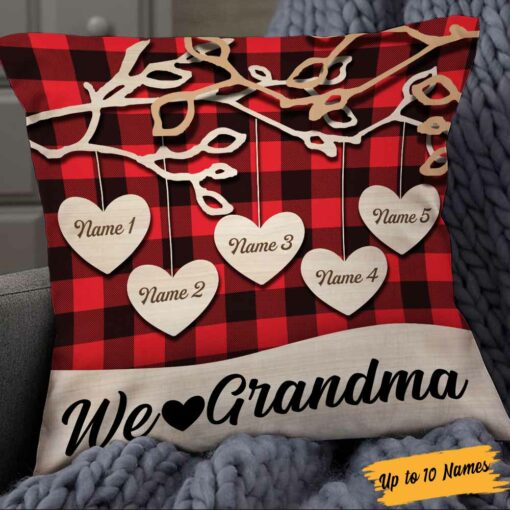 Personalized Mom Grandma Granddaughter Grandson Pillow