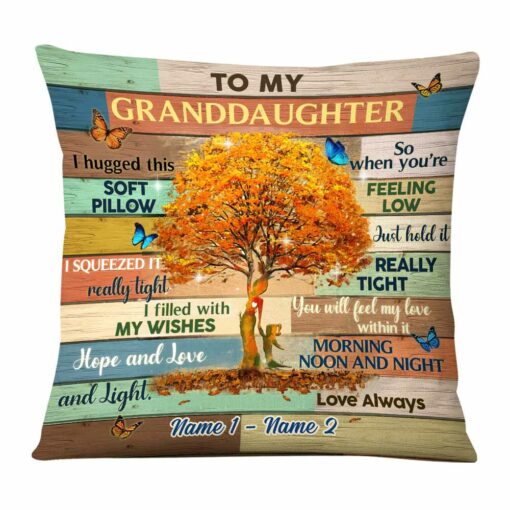 Personalized Mom Grandma Granddaughter Grandson Tree Pillow