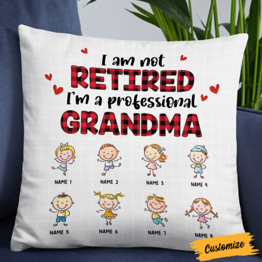 Personalized Mom Grandma Grandpa Grandson Granddaughter Pillow