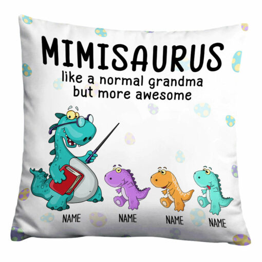 Personalized Mom Grandma Grandson Granddaughter Mimisaurus Pillow