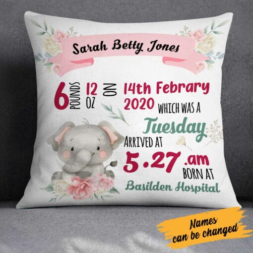 Personalized Mom Grandma Grandson Granddaughter Son Daughter Birth Annoucement Pillow