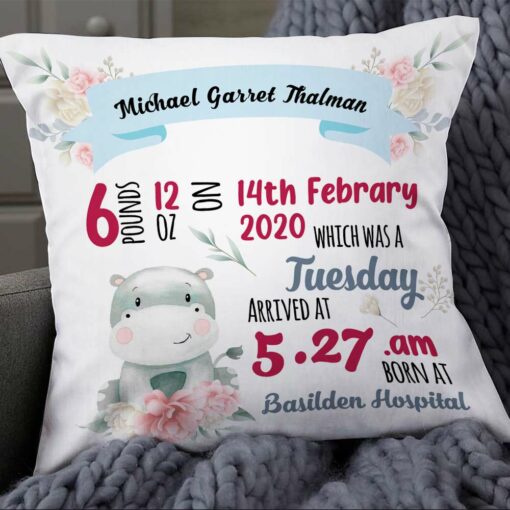 Personalized Mom Grandma Grandson Granddaughter Son Daughter Birth Annoucement Pillow