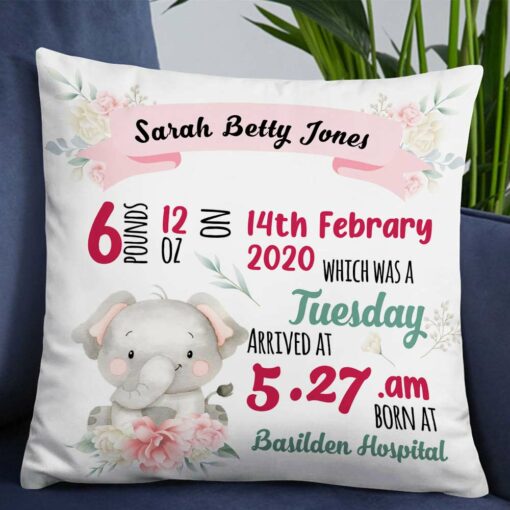 Personalized Mom Grandma Grandson Granddaughter Son Daughter Birth Annoucement Pillow