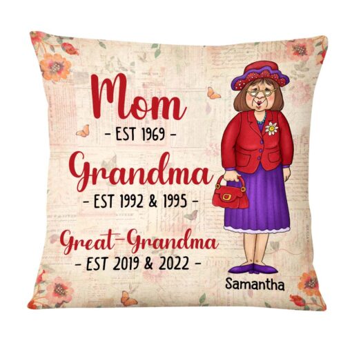 Personalized Mom Grandma Great Grandma Pillow