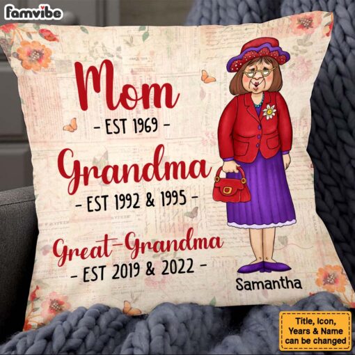 Personalized Mom Grandma Great Grandma Pillow