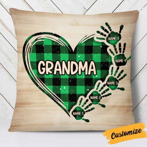 Personalized Mom Grandma Handprint Pillow