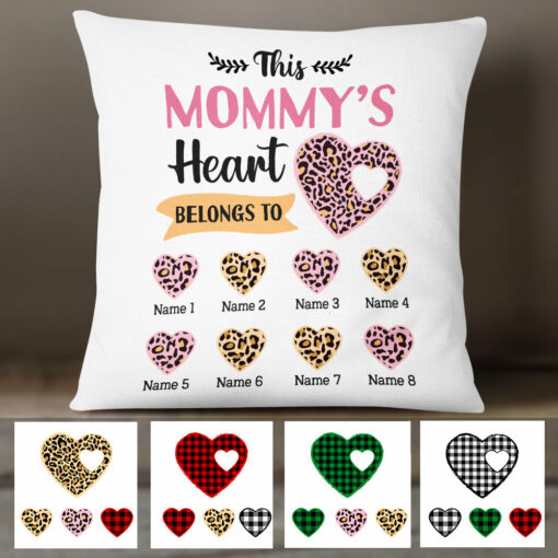 Personalized Mom Grandma Heart Belong To Pillow