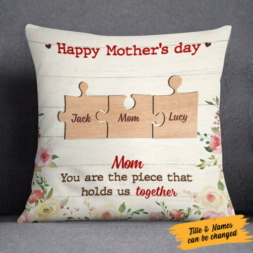 Personalized Mom Grandma Hold Us Together Pillow