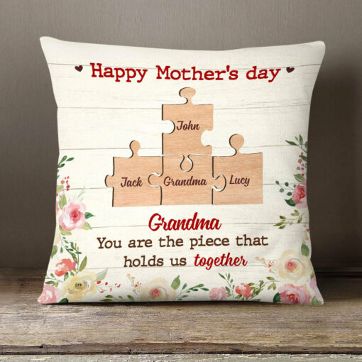 Personalized Mom Grandma Hold Us Together Pillow