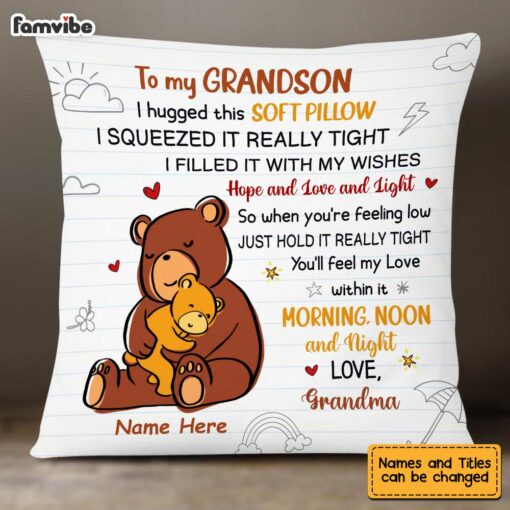 Personalized Mom Grandma Hug This Drawing Pillow