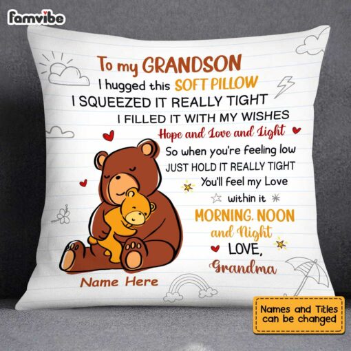 Personalized Mom Grandma Hug This Drawing Pillow