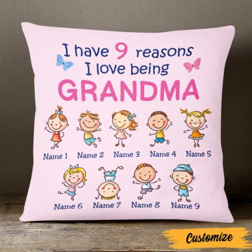 Personalized Mom Grandma Kids Pillow