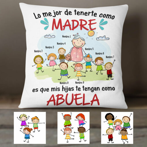 Personalized Mom Grandma Madre Abuela Spanish Pillow