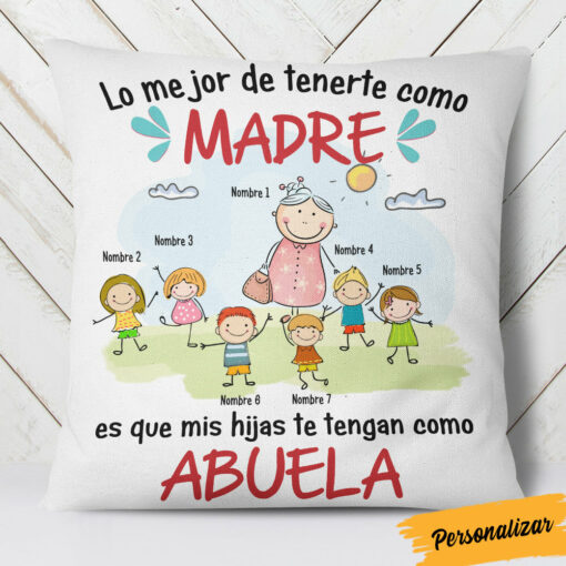 Personalized Mom Grandma Madre Abuela Spanish Pillow