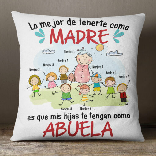 Personalized Mom Grandma Madre Abuela Spanish Pillow