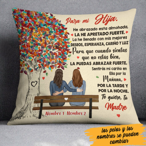 Personalized Mom Grandma Mam� Abuela Spanish Tree Pillow